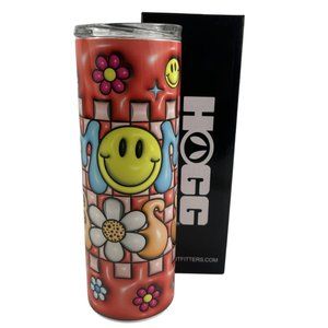 Skinny Tumbler 20oz Mom Boss Flowers Smiley Face Puffy Inflated Stainless-Steel